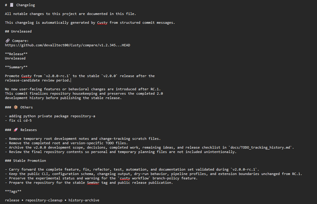 Generated CHANGELOG.md preview